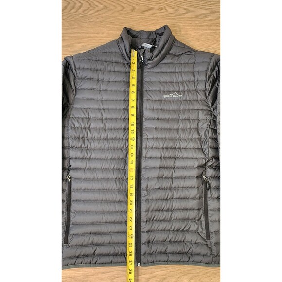 Eddie Bauer Coat Mens XL Gray Microlight Traveler Zip Front Down Jacket EB650 - Picture 2 of 13